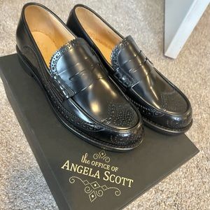New The Office of Angela Scott Ms. Charlotte Black Loafer Size 38